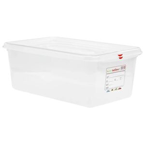 Denox GN-Kunststoffbehälter Dena 1/1; Grösse GN 1/1, 28000ml, 53x32.5x20 cm (LxBxT); transparent; 6 Stück / Packung