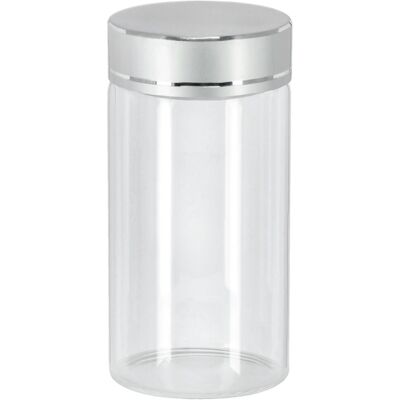 VEGA Glasbehälter Aurelia; 120 ml, 4.7x9 cm (ØxH); grau/transparent; zylinderförmig; 6 Stück / Pack VEGA Glasbehälter Aurelia; 120 ml, 4.7x9 cm (ØxH); grau/transparent; zylinderförmig; 6 Stück / Pack