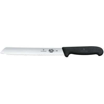 Victorinox Brotmesser Fibrox Wellen; Klingenlänge 21 cm, 34.7 cm (L); silber/schwarz Victorinox Brotmesser Fibrox Wellen; Klingenlänge 21 cm, 34.7 cm (L); silber/schwarz