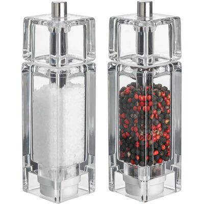 VEGA Salz- und Pfeffermühlen-Set Walker eckig; 4.5x16.5x4.5 cm (BxHxT); transparent VEGA Salz- und Pfeffermühlen-Set Walker eckig; 4.5x16.5x4.5 cm (BxHxT); transparent