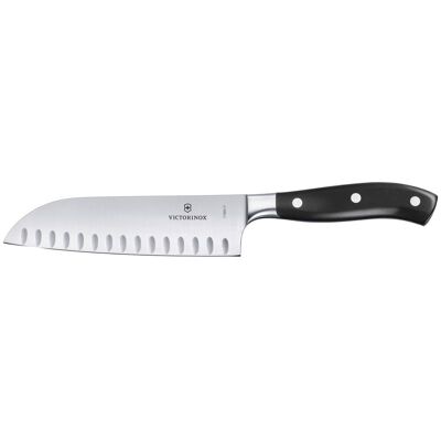 Victorinox Santokumesser Grand Maitre, Kullen; Klingenlänge 17 cm, 30.7 cm (L); silber/schwarz Victorinox Santokumesser Grand Maitre, Kullen; Klingenlänge 17 cm, 30.7 cm (L); silber/schwarz