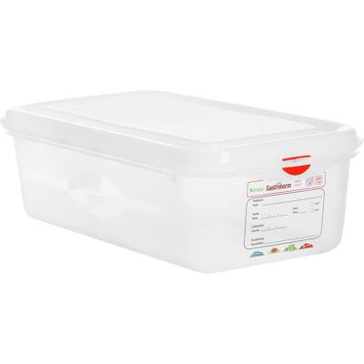 Denox GN-Kunststoffbehälter Dena 1/3; Grösse GN 1/3, 4000 ml, 32.5x17.6x10 cm (LxBxT); transparent; 6 Stück / Pack Denox GN-Kunststoffbehälter Dena 1/3; Grösse GN 1/3, 4000 ml, 32.5x17.6x10 cm (LxBxT); transparent; 6 Stück / Pack