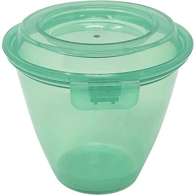 Contacto Mehrweg-Menübecher Eco-Takeout mit Klappdeckel 175 ml; 175 ml, 9x7.8 cm (ØxH); grün; rund; 12 Stück / Pack Contacto Mehrweg-Menübecher Eco-Takeout mit Klappdeckel 175 ml; 175 ml, 9x7.8 cm (ØxH); grün; rund; 12 Stück / Pack