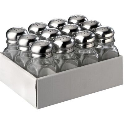APS Allzweckstreuer; 4x4x10 cm (BxØxH); silber/transparent; 12 Stück / Pack APS Allzweckstreuer; 4x4x10 cm (BxØxH); silber/transparent; 12 Stück / Pack