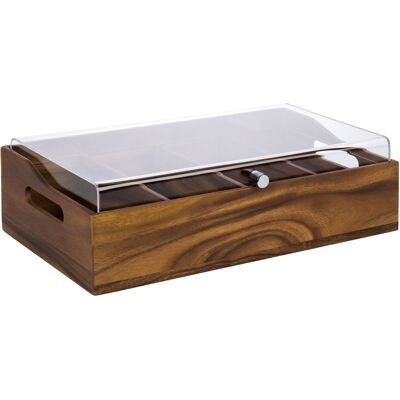 APS Akazienholz Besteckkorb mit Deckel - Besteck-Organizer APS Akazienholz Besteckkorb mit Deckel - Besteck-Organizer