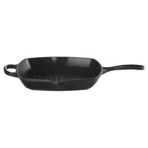 Le Creuset Grillpfanne Signature mit Stiel; 26x26 cm (LxB); schwarz; quadratisch