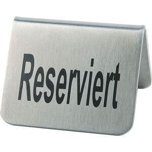 APS Tischaufsteller Reserviert; 5x5x3.7 cm (LxBxH); edelstahl; 2 Stück / Pack APS Tischaufsteller Reserviert; 5x5x3.7 cm (LxBxH); edelstahl; 2 Stück / Pack