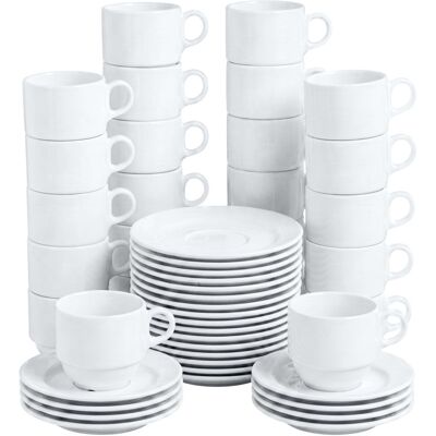 PULSIVA Kaffee-Set Stackora 48-teilig; 190 ml, 8x7 cm (ØxH); weiss; 24 Set / Pack PULSIVA Kaffee-Set Stackora 48-teilig; 190 ml, 8x7 cm (ØxH); weiss; 24 Set / Pack