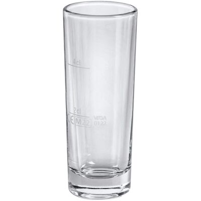 VEGA Schnapsglas Lia; 80 ml, 4x10.5 cm (ØxH); transparent; 2 cl & 4 cl Eichstrich, 12 Stück / Pack VEGA Schnapsglas Lia; 80 ml, 4x10.5 cm (ØxH); transparent; 2 cl & 4 cl Eichstrich, 12 Stück / Pack
