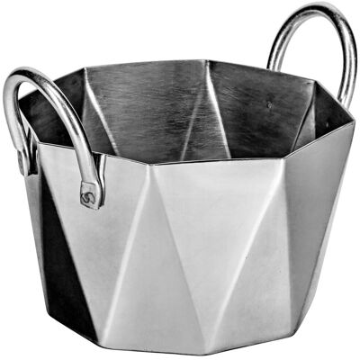 VEGA Mini-Topf Lambro; 470 ml, 10x7.6 cm (ØxH); silber; achteckig; 6 Stück / Pack VEGA Mini-Topf Lambro; 470 ml, 10x7.6 cm (ØxH); silber; achteckig; 6 Stück / Pack