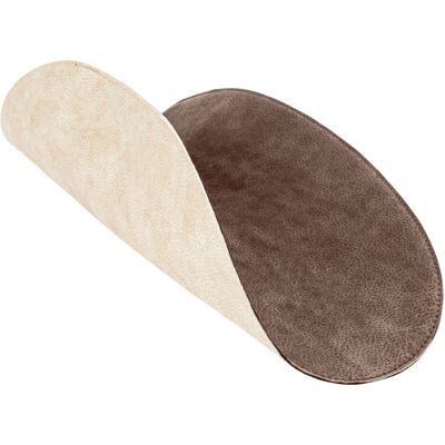 Vega Deria - Wendbare Kunstleder-Oval-Tischset - Innen/Außen Vega Deria - Wendbare Kunstleder-Oval-Tischset - Innen/Außen