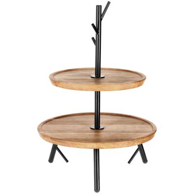 VEGA Etagere Cornu 2-stöckig ; 34.8x50.4 cm (ØxH); eiche/schwarz; rund VEGA Etagere Cornu 2-stöckig ; 34.8x50.4 cm (ØxH); eiche/schwarz; rund