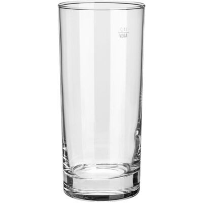 VEGA Trinkglas Regular; 480 ml, 7.3x16 cm (ØxH); transparent; 0.4 l Eichstrich, 12 Stück / Pack VEGA Trinkglas Regular; 480 ml, 7.3x16 cm (ØxH); transparent; 0.4 l Eichstrich, 12 Stück / Pack