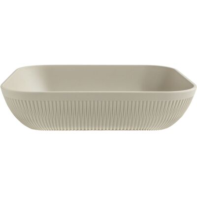 VEGA Schale Kanas rechteckig, mit Relief; 3900 ml, 32.5x26.5x7.5 cm (LxBxH); beige; rechteckig VEGA Schale Kanas rechteckig, mit Relief; 3900 ml, 32.5x26.5x7.5 cm (LxBxH); beige; rechteckig