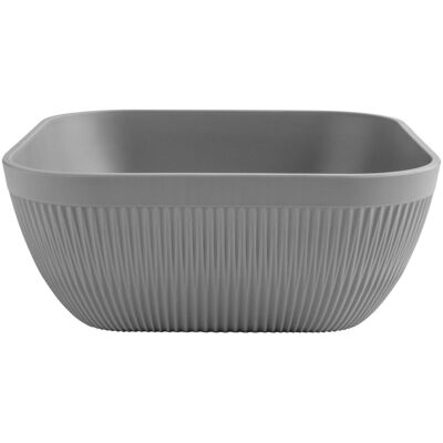 VEGA Schale Kanas quadratisch, mit Relief; 3600 ml, 25x25x10 cm (LxBxH); grau; quadratisch VEGA Schale Kanas quadratisch, mit Relief; 3600 ml, 25x25x10 cm (LxBxH); grau; quadratisch