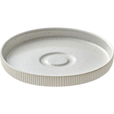 Nara Spielplatz runde Untertasse - Steinzeug, Relief, 15cm Nara Spielplatz runde Untertasse - Steinzeug, Relief, 15cm