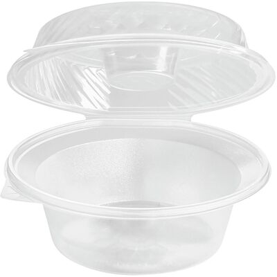 WIMEX Salatschale mit Dipfach im Domdeckel; 2100 ml, 21.5x10.5 cm (ØxH); transparent; 25 Stück / Pack WIMEX Salatschale mit Dipfach im Domdeckel; 2100 ml, 21.5x10.5 cm (ØxH); transparent; 25 Stück / Pack
