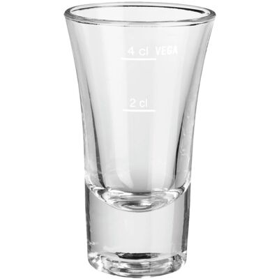 VEGA Schnapsglas Podena; 60 ml, 5.1x8.8 cm (ØxH); transparent; 2 cl & 4 cl Eichstrich, 6 Stück / Pack VEGA Schnapsglas Podena; 60 ml, 5.1x8.8 cm (ØxH); transparent; 2 cl & 4 cl Eichstrich, 6 Stück / Pack