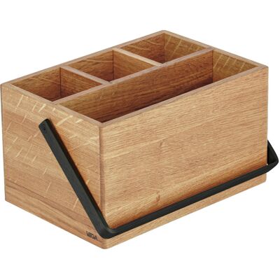 VEGA Besteckbehälter Esino mit Griff; 21.2x14.4x12 cm (LxBxH); eiche/schwarz VEGA Besteckbehälter Esino mit Griff; 21.2x14.4x12 cm (LxBxH); eiche/schwarz