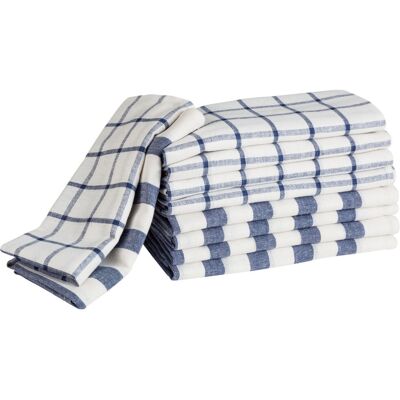 PULSIVA Geschirrtücher Oland; 50x70 cm (BxL); blau/weiss; rechteckig; 10 Stück / Pack PULSIVA Geschirrtücher Oland; 50x70 cm (BxL); blau/weiss; rechteckig; 10 Stück / Pack