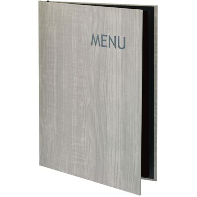Vega Portamenu Holz im Karton mit Schrift - A4 Menühalter - Grau Vega Portamenu Holz im Karton mit Schrift - A4 Menühalter - Grau