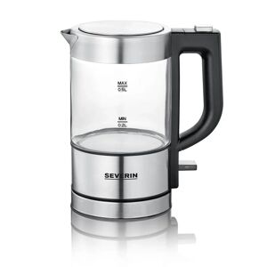 Severin Mini Glas-Wasserkocher WK 3472; 500ml, 17.5x19.3x10.5 cm (BxHxT); schwarz/transparent/edelstahl