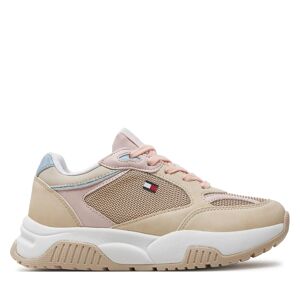 Sneakers Tommy Hilfiger Low Cut Lace-Up Sneaker T3A9-33218-1696 Beige/Pink A575 40 female
