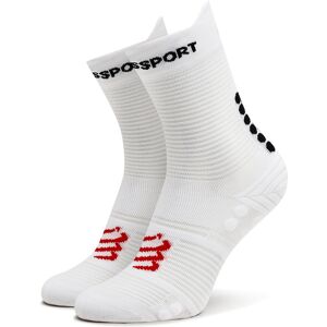 Hohe Unisex-Socken Compressport Pro Racing V4.0 Run High XU00046B White/Black 42_44 unisex