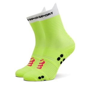 Hohe Unisex-Socken Compressport Pro Racing V4.0 Run High XU00046B Safe Yellow/White 45_48 unisex