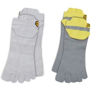 2er-Set niedrige Unisex-Socken Vibram Fivefingers Athletic No Show S21N24P Light Grey/Yellow Grey 38_41 unisex