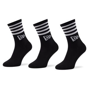 3er-Set hohe Unisex-Socken New Era Stripe Crew 13113627 Black 43_46 unisex