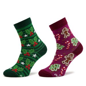 2er-Set hohe Kindersocken Rainbow Socks Xmas Socks Balls Kids Gift Pak 2 Bunt 30_35 unisex