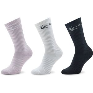 3er-Set hohe Unisex-Socken Karl Kani Signature 3-Pack Sock 3104005 Lavender/Alack/White 39_42 unisex