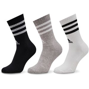 Hohe Unisex-Socken adidas 3-Stripes Cushioned Crew Socks 3 Pairs IC1323 medium grey heather/white/black/white XL unisex