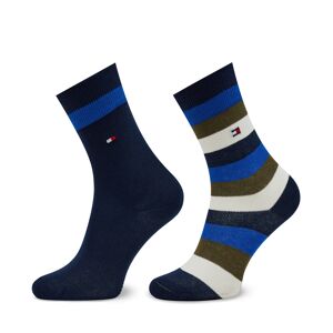 2er-Set hohe Kindersocken Tommy Hilfiger 354009001 Olive Green/Blue Combo 052 39_42 unisex