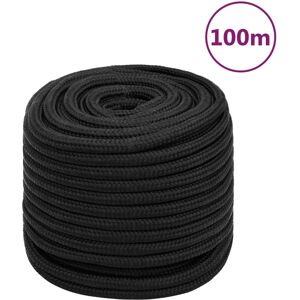 vidaXL Bootsseil Schwarz 18 mm 100 m Polypropylen