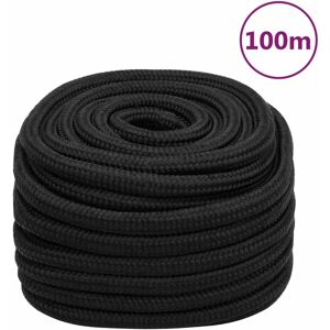 vidaXL Bootsseil Schwarz 20 mm 100 m Polypropylen