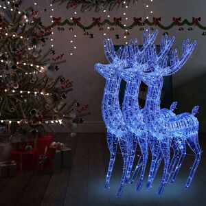 vidaXL XXL Rentiere Weihnachtsdekoration Acryl 250 LED 3 Stk. 180 cm