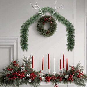 vidaXL Weihnachtsgirlande 2 pcs Grün 20 m PVC - Grün vidaXL Weihnachtsgirlande 2 pcs Grün 20 m PVC - Grün
