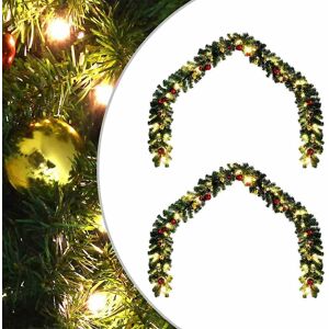 vidaXL Weihnachtsgirlande mit 600 LEDs 2 pcs Grün PVC - Grün vidaXL Weihnachtsgirlande mit 600 LEDs 2 pcs Grün PVC - Grün