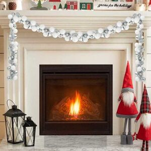 vidaXL Weihnachtskugelgirlande Weiß und Silber 186 cm Polystyrol - Weiß vidaXL Weihnachtskugelgirlande Weiß und Silber 186 cm Polystyrol - Weiß