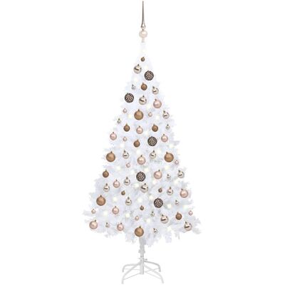 vidaXL Künstlicher Weihnachtsbaum mit Beleuchtung & Kugeln Weiß 150 cm - Weiß vidaXL Künstlicher Weihnachtsbaum mit Beleuchtung & Kugeln Weiß 150 cm - Weiß