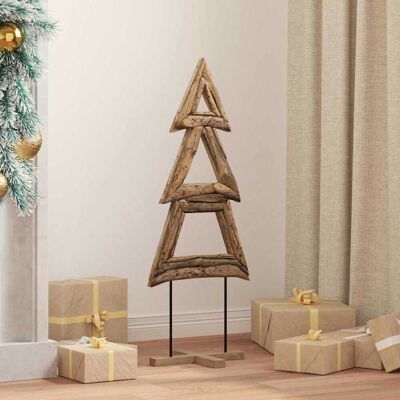 vidaXL Weihnachtsbaum mit Ständer Braun 90 cm Massivholz Teak - Braun vidaXL Weihnachtsbaum mit Ständer Braun 90 cm Massivholz Teak - Braun