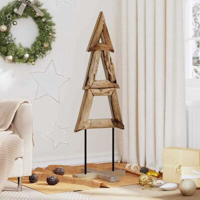 vidaXL Weihnachtsbaum mit Ständer Braun 120 cm Massivholz Teak - Braun vidaXL Weihnachtsbaum mit Ständer Braun 120 cm Massivholz Teak - Braun