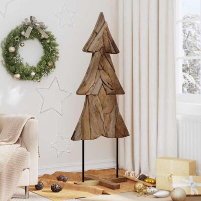 vidaXL Weihnachtsbaum mit Ständer Braun 151 cm Massivholz Teak - Braun vidaXL Weihnachtsbaum mit Ständer Braun 151 cm Massivholz Teak - Braun