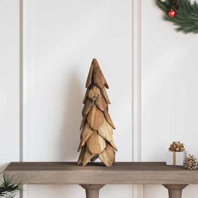 vidaXL Weihnachtsbaum mit Ständer Braun 51 cm Massivholz Teak - Braun vidaXL Weihnachtsbaum mit Ständer Braun 51 cm Massivholz Teak - Braun