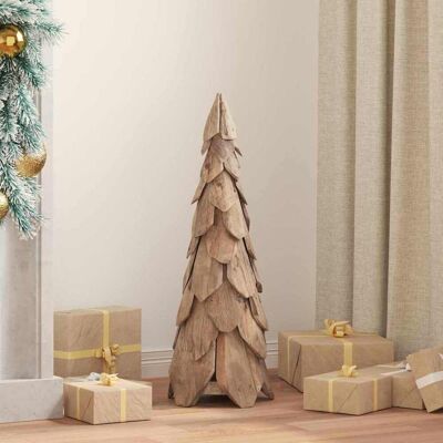 vidaXL Weihnachtsbaum mit Ständer Braun 80 cm Massivholz Teak - Braun vidaXL Weihnachtsbaum mit Ständer Braun 80 cm Massivholz Teak - Braun