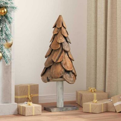 vidaXL Weihnachtsbaum mit Ständer Braun 91 cm Massivholz Teak - Braun vidaXL Weihnachtsbaum mit Ständer Braun 91 cm Massivholz Teak - Braun