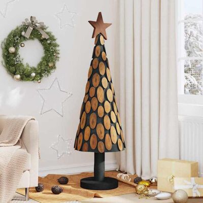 vidaXL Weihnachtsbaum mit Ständer Braun 149 cm Massivholz Teak - Braun vidaXL Weihnachtsbaum mit Ständer Braun 149 cm Massivholz Teak - Braun