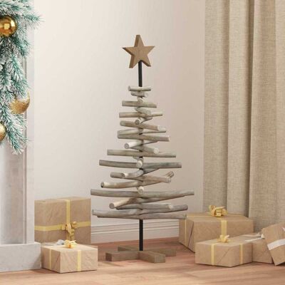 vidaXL Weihnachtsbaum mit Ständer Braun 90 cm Massivholz Teak - Braun vidaXL Weihnachtsbaum mit Ständer Braun 90 cm Massivholz Teak - Braun